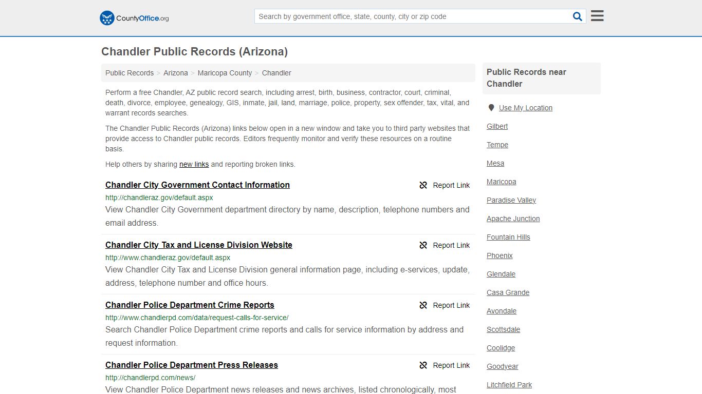 Public Records - Chandler, AZ (Business, Criminal, GIS, Property ...